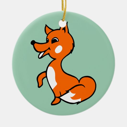 Cartoon Fox Keramik Ornament (Vorne)