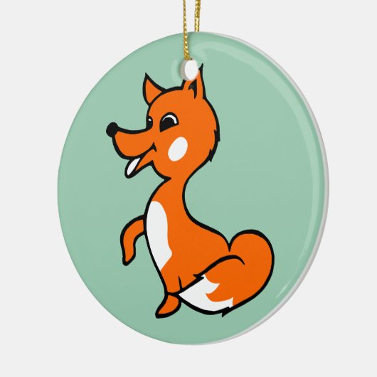 Cartoon Fox Keramik Ornament (Links)