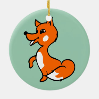 Cartoon Fox Keramik Ornament