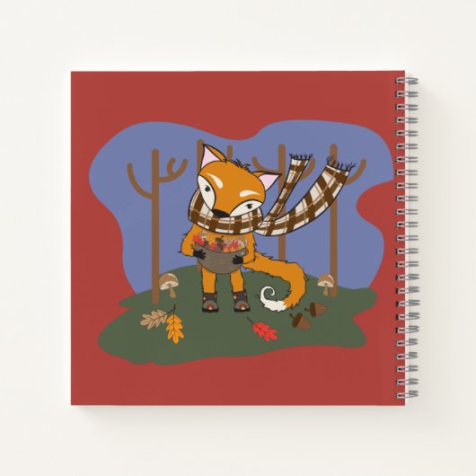 Cartoon Fox Kid Handwriting Practice Notebook Notizblock (Rückseite)