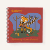 Cartoon Fox Kid Handwriting Practice Notebook Notizblock (Vorderseite)