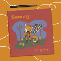Cartoon Fox Kid School Binder mit Note
