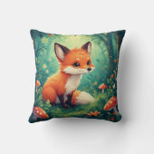 Cartoon Fox mit Pilzen Kissen (Rückseite)
