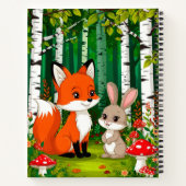 Cartoon Fox mit Pilzen Notizblock (Rückseite)