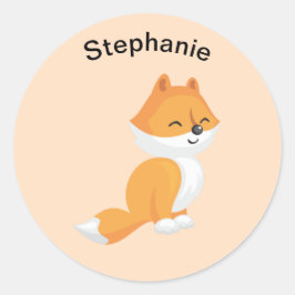 Cartoon Fox Runder Aufkleber