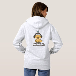 Cartoon Fox Sticker   Mental im Flugzeugmodus Hoodie