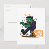 Cartoon Frankenstein - Von Halloween genehmigt Postkarte (Vorne/Hinten)