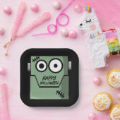 Cartoon Frankensteins MonsterHalloween Pappteller (Party)