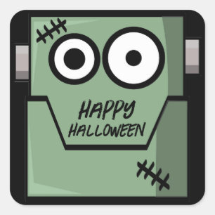 Cartoon Frankensteins MonsterHalloween Quadratischer Aufkleber