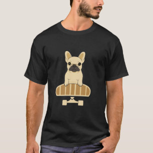 Cartoon Französische Bulldogge Skateboarding Hunde T-Shirt