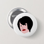 Cartoon Frau Button (Vorne & Hinten)