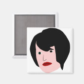 Cartoon Frau Magnet (Vorderseite/Rückseite)