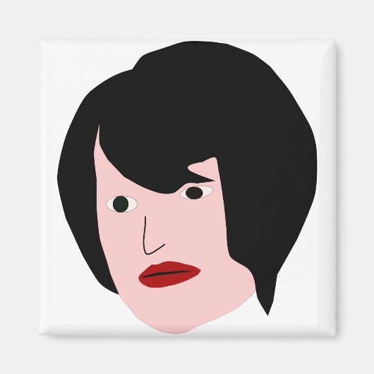 Cartoon Frau Magnet (Vorne)