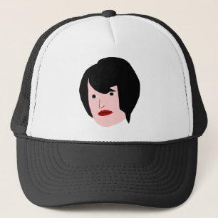 Cartoon Frau Truckerkappe