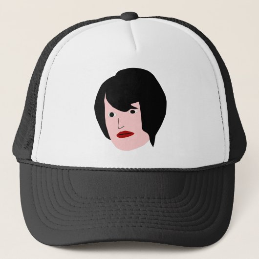 Cartoon Frau Truckerkappe (Vorderseite)