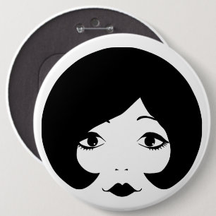 Cartoon-Frauen der 1960er Jahre sehen sich Schönhe Button