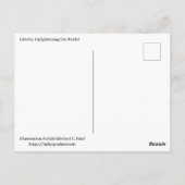 Cartoon-Freiheitsstatue Postkarte (Rückseite)