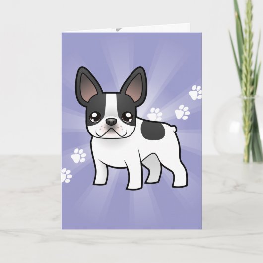 Cartoon French Bulldog Karte (Vorderseite)