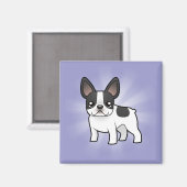 Cartoon French Bulldog Magnet (Vorderseite/Rückseite)