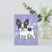 Cartoon French Bulldog Postkarte (Stehend Vorderseite)