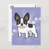 Cartoon French Bulldog Postkarte (Vorne/Hinten)