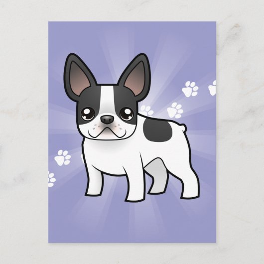 Cartoon French Bulldog Postkarte (Vorderseite)