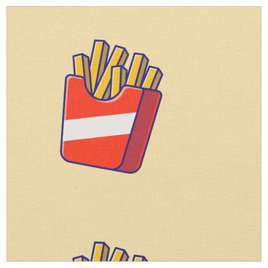 Cartoon French Fry Fabric Stoff (Nahaufnahme)