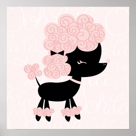 Cartoon French Poodle Children's Wall Art Poster (Vorne)