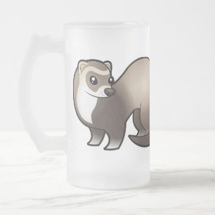 Cartoon-Frettchen Mattglas Bierglas