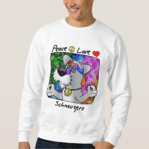 Cartoon-FriedensLiebeSchnauzer Sweatshirt