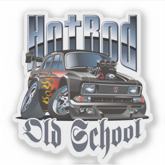 Cartoon frisierte Auto Aufkleber (Vorderseite)