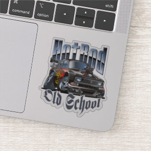 Cartoon frisierte Auto Aufkleber