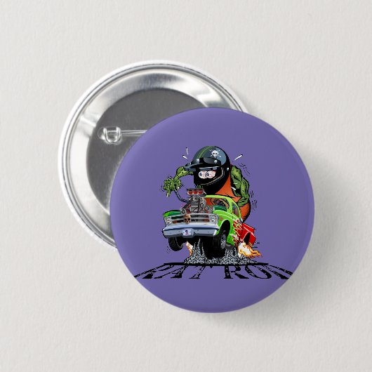 Cartoon frisierte Auto Button (Vorne & Hinten)