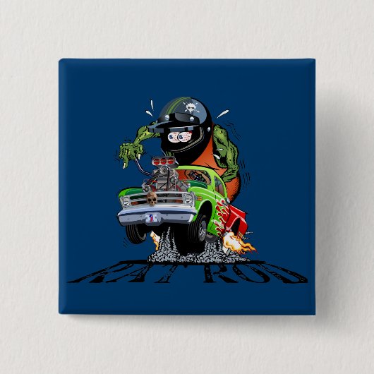 Cartoon frisierte Auto Button (Vorderseite)