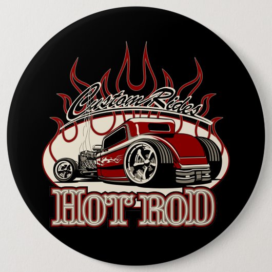Cartoon frisierte Auto Button (Vorderseite)