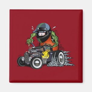 Cartoon frisierte Auto Magnet