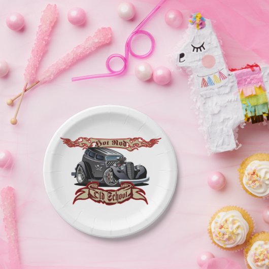 Cartoon frisierte Auto Pappteller (Party)