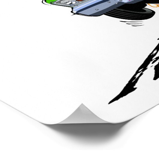 Cartoon frisierte Auto Poster (Ecke)