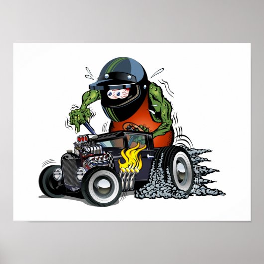 Cartoon frisierte Auto Poster (Vorne)
