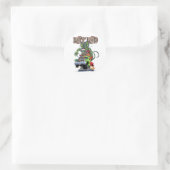 Cartoon frisierte Auto Runder Aufkleber (Tasche)