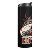 Cartoon frisierte Auto Thermosbecher (Nach links gedreht)
