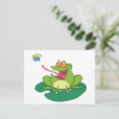 Cartoon Frog Fliegen Postkarte (Stehend Vorderseite)