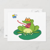Cartoon Frog Fliegen Postkarte (Vorne/Hinten)