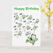 Cartoon Frog Geburtstagskarte Karte (Gelbe Blume)