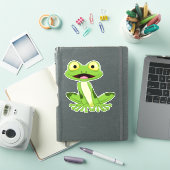 Cartoon Frog, kundenspezifisch geschnitten Vinyl S Aufkleber (iPad Hülle)