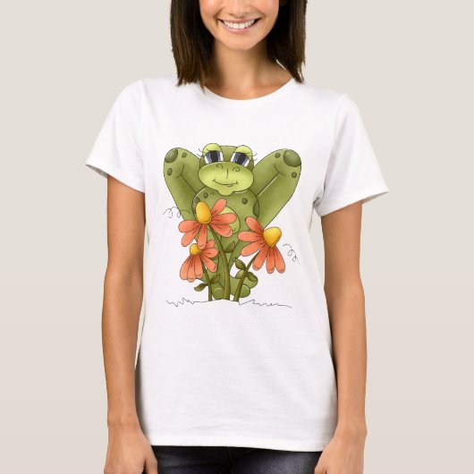 Cartoon Frog niedliche Frauen T - Shirt (Vorderseite)