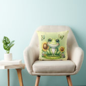 Cartoon Frog Schmetterlinge und Sonnenblumen Kissen (Stuhl )