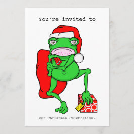 Cartoon Frog Weihnachten Party Einladung
