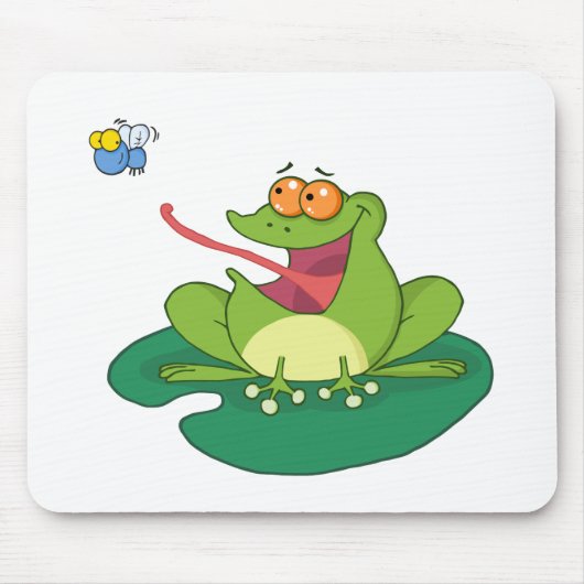 Cartoon-Frosch-anziehende Fliege Mousepad (Vorne)