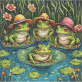 Cartoon Frosch Aufkleber (Vorderseite)